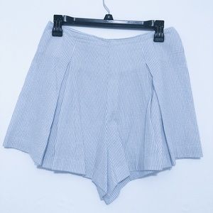 American Apparel Blue Pinstripe Flowy Shorts